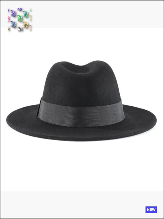 Wool Fedora Hat Classic Wide Brim Dress Hat for Men Women